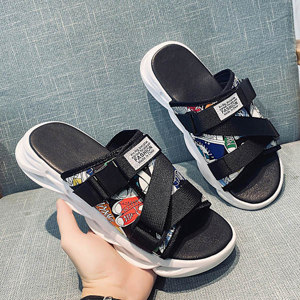 Herre Voksen Nyhed Slides Sandal Åndbar Blød Tyk Sål Hjemmesko Til Jeans Shorts Bukser Skjorter Multicolour 37-38