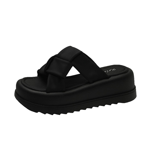 Dame Plus Size Badesandaler Uden Gnidning Fødder Sandaler Egnet Til Strandbrug Black 39