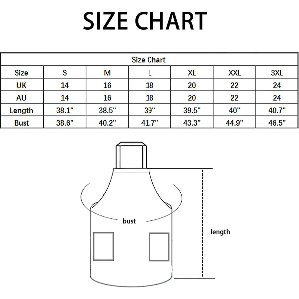 Hageforkle for kvinner, kryssryggforkle med lommer, japansk forkle til arbeid, hagearbeid, matlaging, maling, baking 2XL