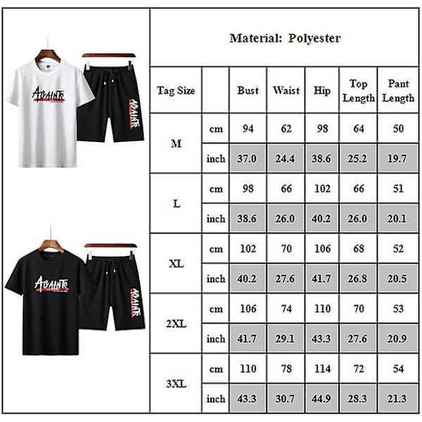 Träningsset för män Gym Sport Träningsdräkt Jogging Shorts Kortärmad T-shirt Toppar Shorts Set Red M