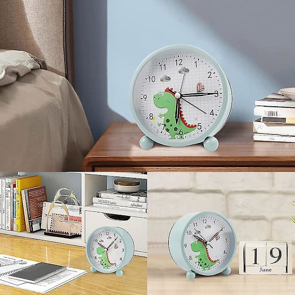Analog väckarklocka för barn utan tickande, högt alarm, tyst, väckarklocka för flickor och