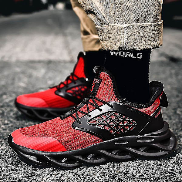 Nya Trend Herr Sneakers Löparskor Tennisskor Lätta Ventilerande Sport Atletiska 3c553 Red 43