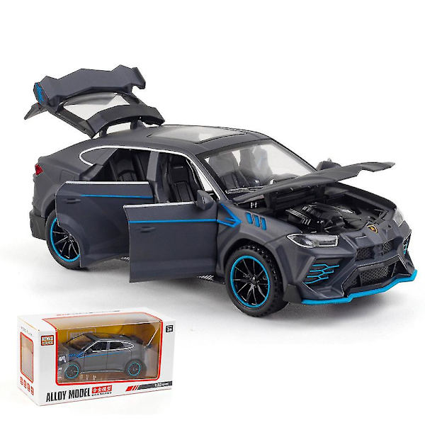 Lamborghini Urus automalli valolla, avattavalla ovella ja musiikillisella simulaatioajoneuvolla Gray
