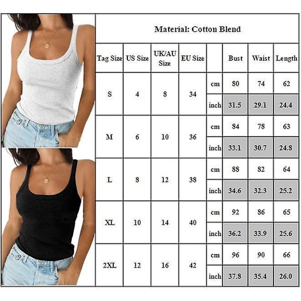 Dam Fyrkantig Hals Enkel Ärmlös Sling T-shirt Tanktopp Ribbad Cami Topp Grey M