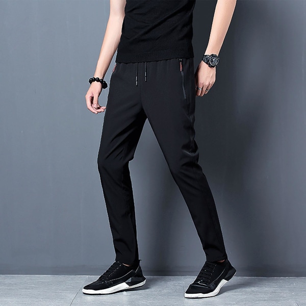 Herr Casual Utomhus Mjukisbyxor Enfärgad Sport Joggingbyxor Lämpliga För Shopping Black M