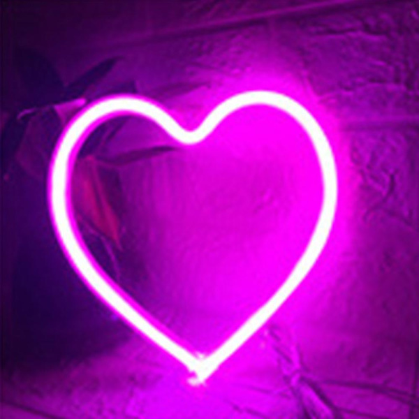 LED Neonljus Väggkonstskylt Sovrumsdekor Hängande Nattlampa Hemfest Högtidsdekor Julklapp Heart 1