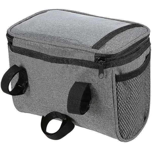 Sykkelstyreveske Isolert Frontlomme Mtb Styreveke Gray