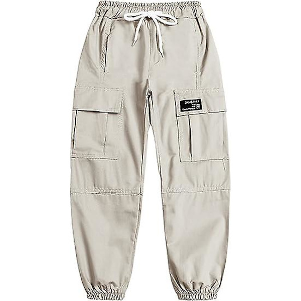 Barnens medelstora till stora barnens casualbyxor och små flickors overaller Beige 150CM