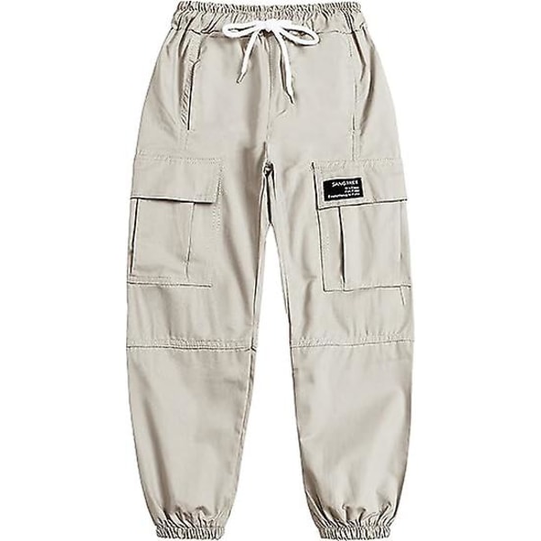 Børns Medium til Store Børns Afslappede Bukser og Pigers Overalls Beige 130CM