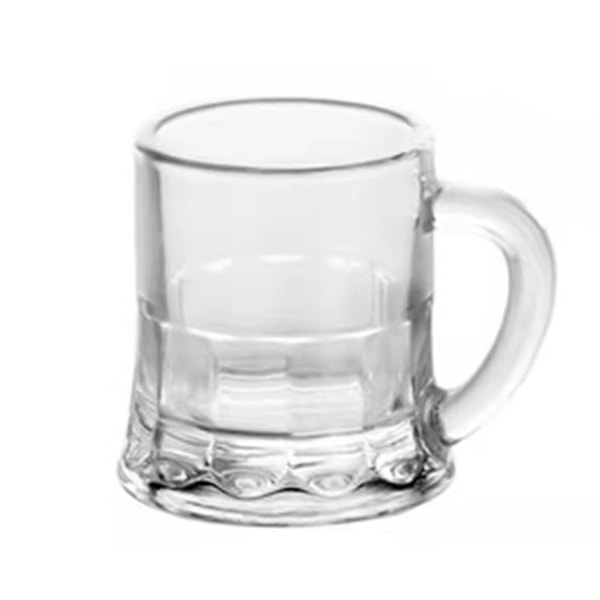 Mini öl drickskopp med handtag Bärbar transparent glaskopp för barer och hem 60ML