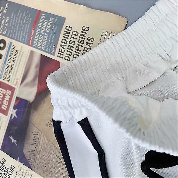 Sportbyxor med dragsko, lös passform, elastiska benslut, koreanska baggybyxor White 4XL