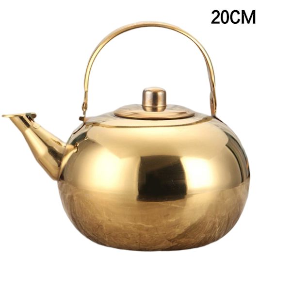 Hurtigkogende tekande i rustfrit stål med støvdyssehætte til opbevaring af koldt eller varmt vand Gold 20cm