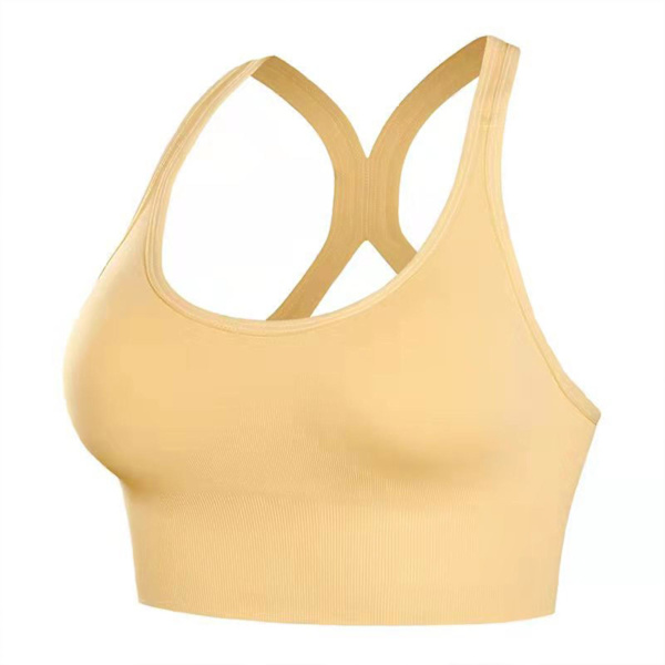 Naisten Olkaimellinen Urheiluliivi Kosteutta Siirtävä Korkean Tuennan Urheiluliivit Joogaan, Treeneihin ja Kuntoiluun Yellow XL