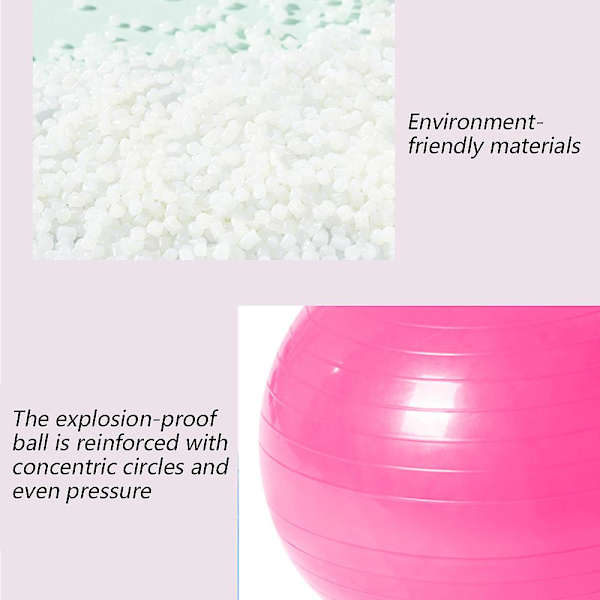 Yoga Boll för Träning - Spricksäker & Halkfri Balansboll av Gymkvalitet för Fitness, Födsel och Träning rose Red
