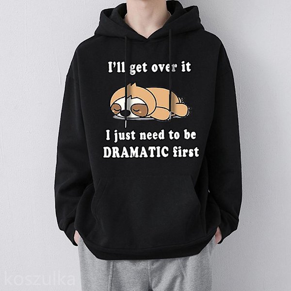 Modetrykt Pullover Hættetrøje Casual Tyk Plys Varmende Top Til Kvinder Mænd Unisex L White