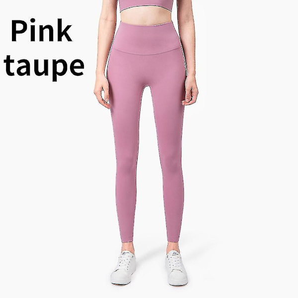 Korkeavyötäröiset Naked Feeling -leggingsit Push Up -urheiluvaatteet naisille Fitness Juoksu Jooga Housut Energy Saumattomat Leggingsit Kuntosalileggingsit tytöille Pink taupe M