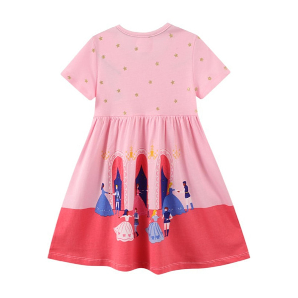 Lasten Tyttöjen Sarjakuva Kesä Pilkullinen Prinsessa Lyhythihainen Kellomekko Juhla A-linjainen Mekko 7-8 Years