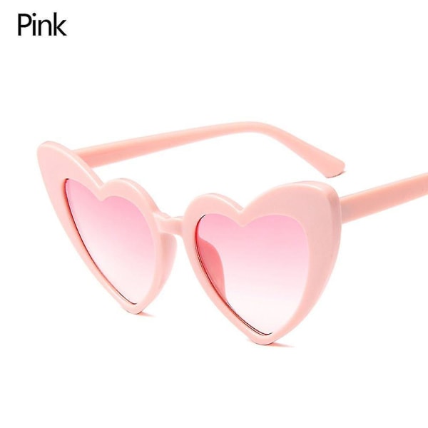 Hjärtformade Solglasögon För Kvinnor Mode Love Heart Solglasögon Uv400 Skyddsglasögon Vintage Solglasögon Pink