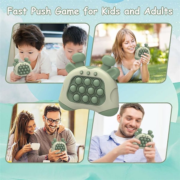 Snabb Tryck Bubbel Spel Leksak Med Ljus, Barn Vuxna Ångestlindring Handhållen Elektronisk Leksak, Roligt Multiplayer Party Familjespel Green