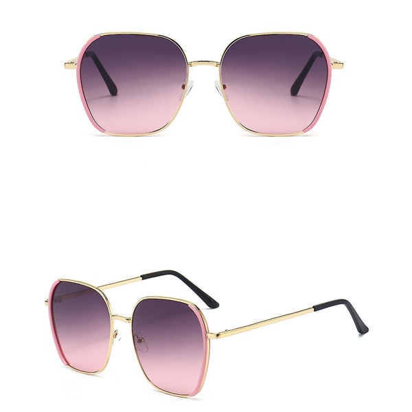 Personliga Fyrkantiga Solglasögon Anti-UV Tåliga Halkfria Solglasögon För Street Fashion L Powder Frame Gray Po