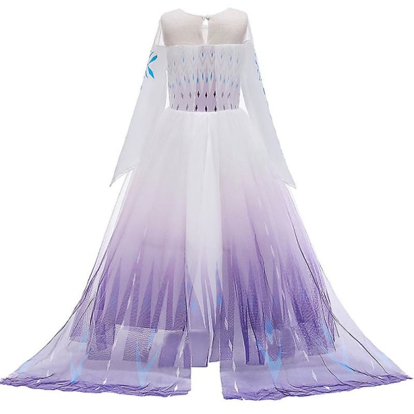 Flickor Frozen 2 Elsa Drottning Prinsessa Klänning Maskeraddräkt Snöflinga Tulle Klänning Outfits Barn Cosplay Kostymer För Födelsedag Halloween Jul Fest Purple 13-14 Years