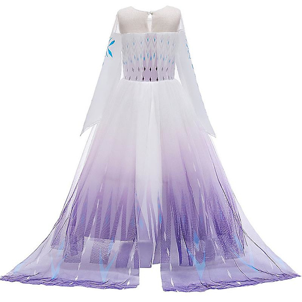 Piger Frost 2 Elsa Dronning Prinsesse Kjole Udklædning Snefnug Tyl Kjole Sæt Børn Cosplay Kostumer Til Fødselsdag Halloween Julefest Purple 4-5 Years