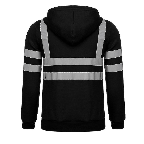Reflexrandiga arbetskläder för män inom renhållning Black 2XL