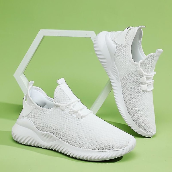 Herre Sneakers Løpesko Tennissko Lett Pustende Sport Atletisk 3cf1003 White 39