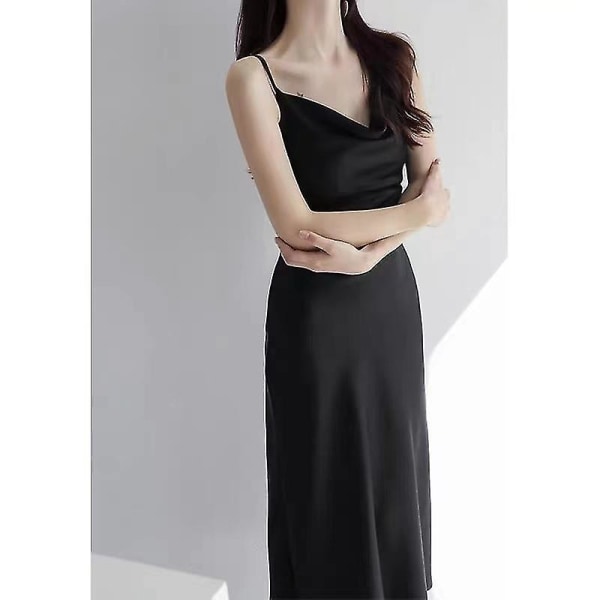 Sexy Slip Maxi Sommerkjoler for Kvinner Hvit Elegant Kveld Bryllupsgjest Lang Festkjole Spaghettistropp Ryggløs Kjole lavender purple L