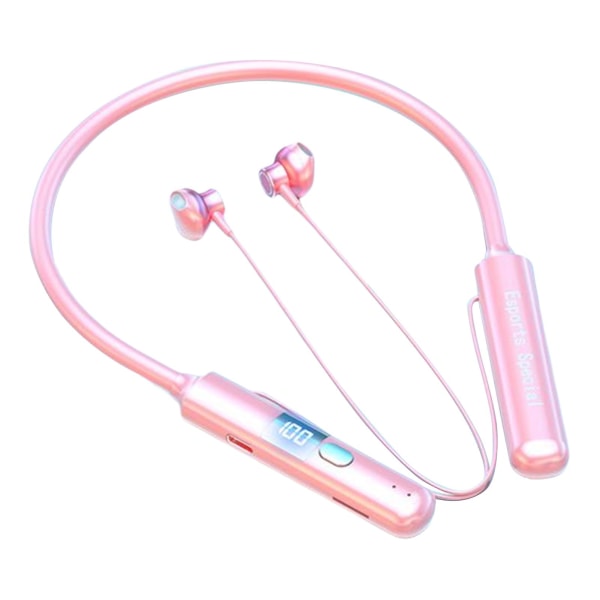 Digitala hörlurar med nackband Stabila och pålitliga hörlurar för att lyssna på musik Pink
