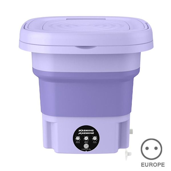 Foldbar Vaskemaskine Undertøj Sokker Vaskemaskine Bærbar Multifunktionel Tøjvasker Noble Purple EU plug