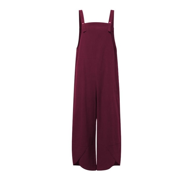 Ermeløse overalls for kvinner, rompers med vide ben purple XL