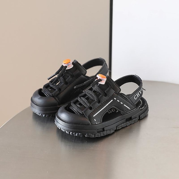 Storlek 22-31 Sommar Babysandaler Tåskydd Pojkar Strandskor Barn Flickor Sport Sandaler Mjuk Sula Småbarnsskor Sandalias 1-6 år Black 26insole 16cm