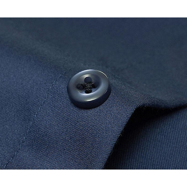 Miesten pitkähihainen slim fit -kauluspaita, yksivärinen vapaa-ajan paita Navy Blue L