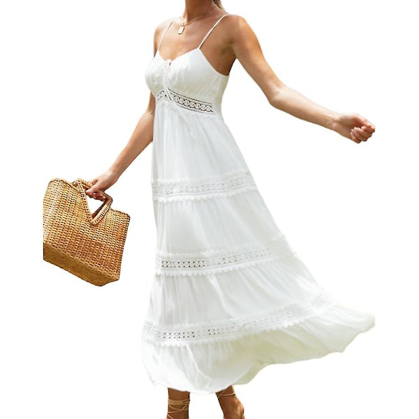 Dam Strappy Cami Spetsklänning Smock Sommarklänning XL