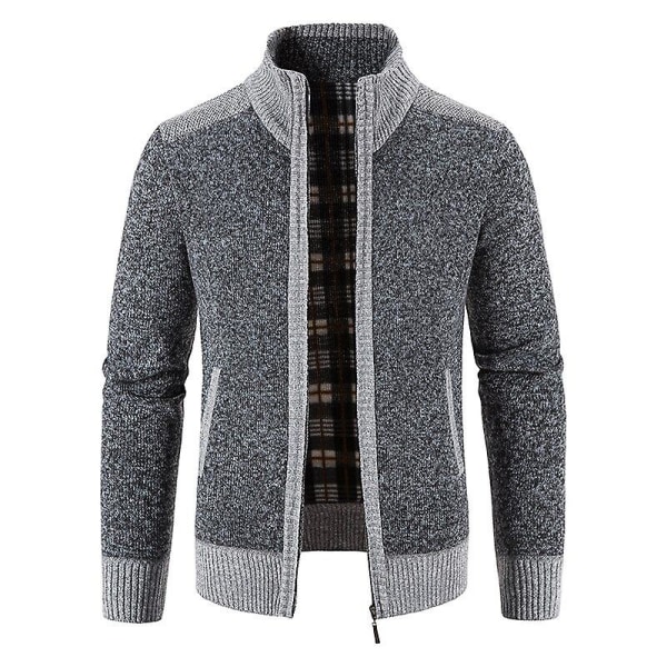 Efterår Vinter Varm Cardigan Mænd Fleece Lynlås Sweatere Jakker Herre Slim Fit Strikket Sweaterfrakke Tyk Cardigan Sweater Frakke Mænd Picture Color3 L