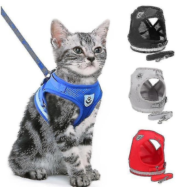 Katt- och hundkoppelväst Typ Husdjurssele, Säkerhetsbälte för husdjur black S