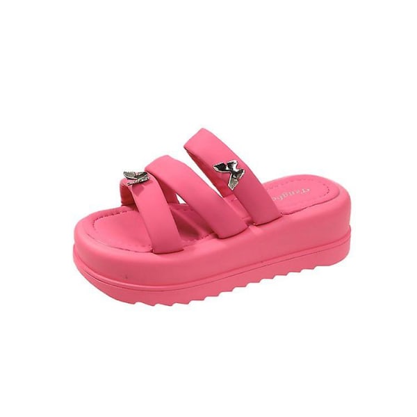 Naisten perhosetossut kesän paksu pohja sandaalit yhden linjan sandaali pink 39