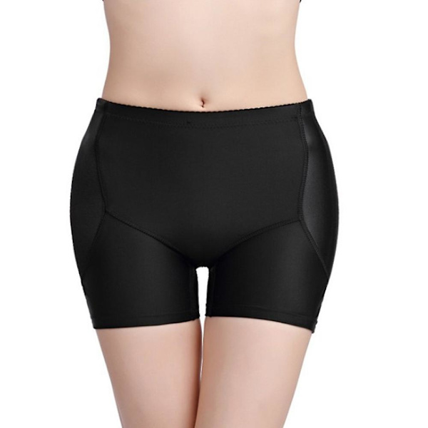 Dame Polstret Hofteforsterker Shapewear Shorts Rumpe Løfter Formende Truser Black M