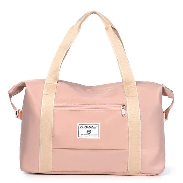 Medium Fitness Duffel Bag Multi Fickor Crossbody Clutch Bag Med Våtficka För Kvinnor Resor Gym Yoga Pink