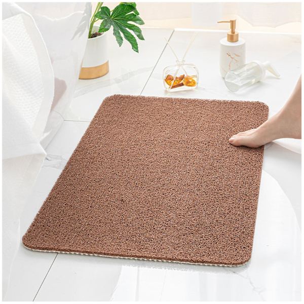 Liukumaton kylpyhuonematto vedenpitävä PVC-lattiamatto kylpyammeeseen ja WC:hen Brown