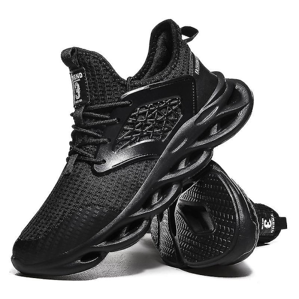 Nya Trend Herr Sneakers Löparskor Tennisskor Lätta Ventilerande Sport Atletiska 3c553 Black 42