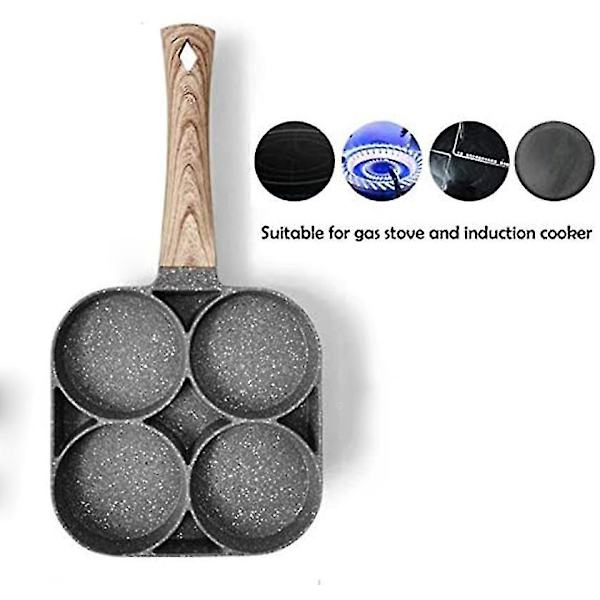 Non-stick Stegepande Med 4 Huller Pandekagepande Stegt Æg Burger Pande