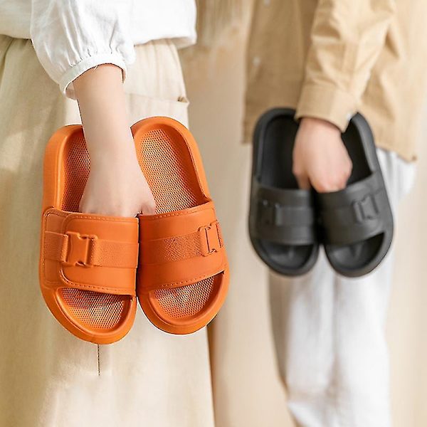 Lätta Tofflor Bekväma Vardagstofflor Öppen Tå Platå Sandaler Strandskor För Par Black 36 37