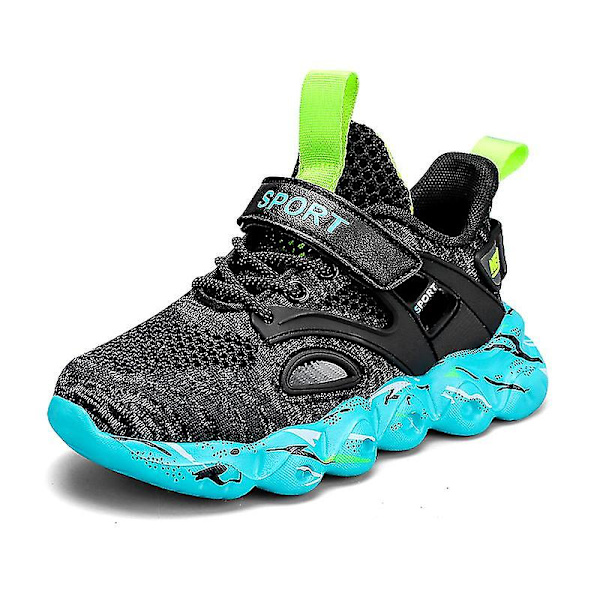 Nye Trendy Drenge Piger Sneakers Åndbare Løbesko Mode Sportssko 3c907 Black 34