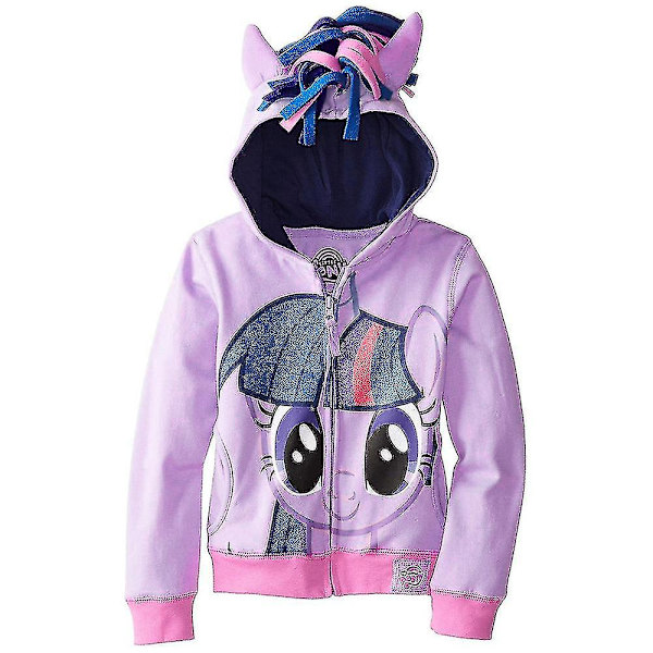 Mike Barn Hoodie med dragkedja och vingar för flickor och pojkar, My Little Pony Rainbow Purple 3-4 Years