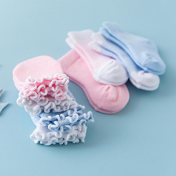 4 Par Barn Baby Nyfödda Strumpor Handskar Anti-repa Andningsbara Elastiska Skydd Ansiktshandskar Duschgåva Pink