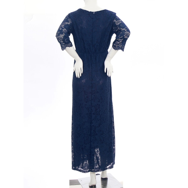 Elegantti pitsinen maksimekko odottaville äideille, juhla-, valokuvausmekko, isokokoiset raskaana olevien naisten tyllimekko A-linjainen hää-, tanssiais- ja iltapuku Burgundy XXXXXL
