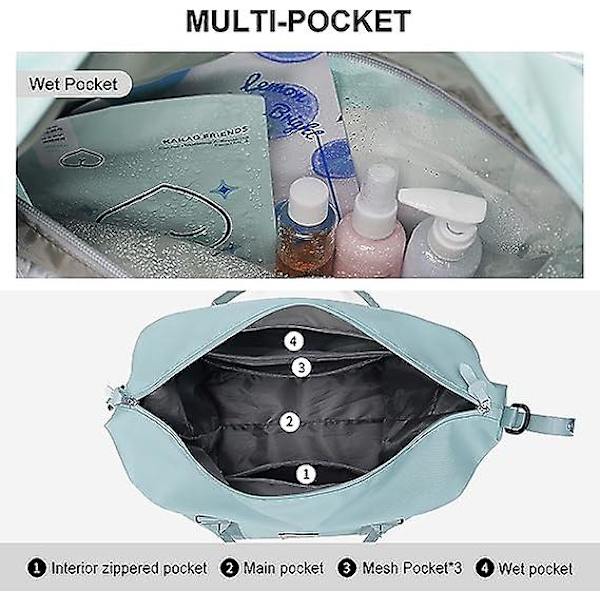 Reisebag, Sportsveske Gymveske, Skulderveske Weekendveske Overnattingveske For Kvinner Light green small