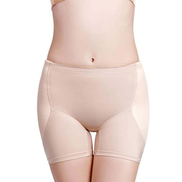 Dame Polstret Hofteforsterker Shapewear Shorts Rumpe Løfter Formende Truser Skin Colour M